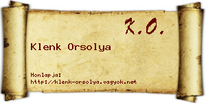Klenk Orsolya névjegykártya