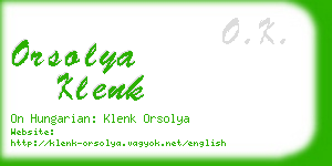orsolya klenk business card